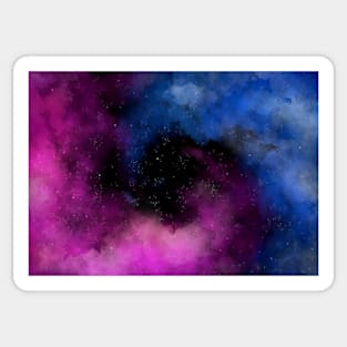 Colorful watercolor spiral nebula galaxy background Sticker